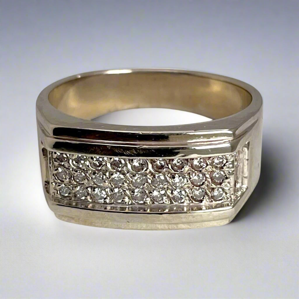 Men's 14k White Gold 0.66ct Diamond Band Ring