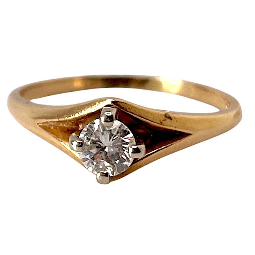 Lady's 14k Yellow and White Gold 0.32ct Diamond Solitaire Ring