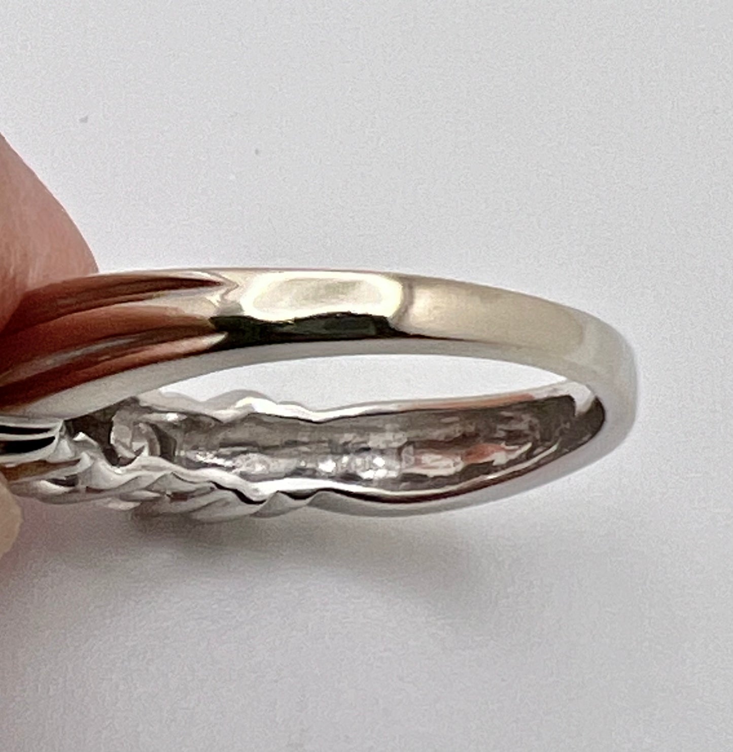 14k White Gold 95pt Round Diamond Trinity Ring