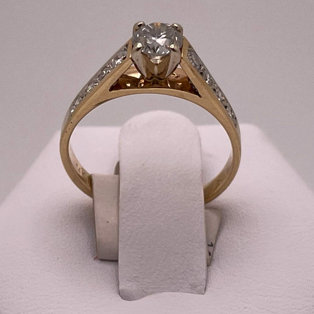 Lady's 14k Yellow & White Gold 0.74ct Diamond Engagement Ring