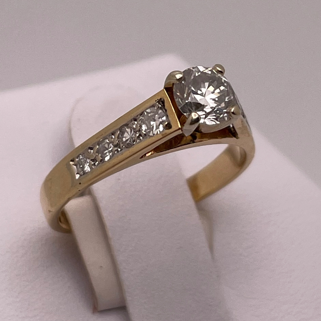 Lady's 14k Yellow & White Gold 0.74ct Diamond Engagement Ring