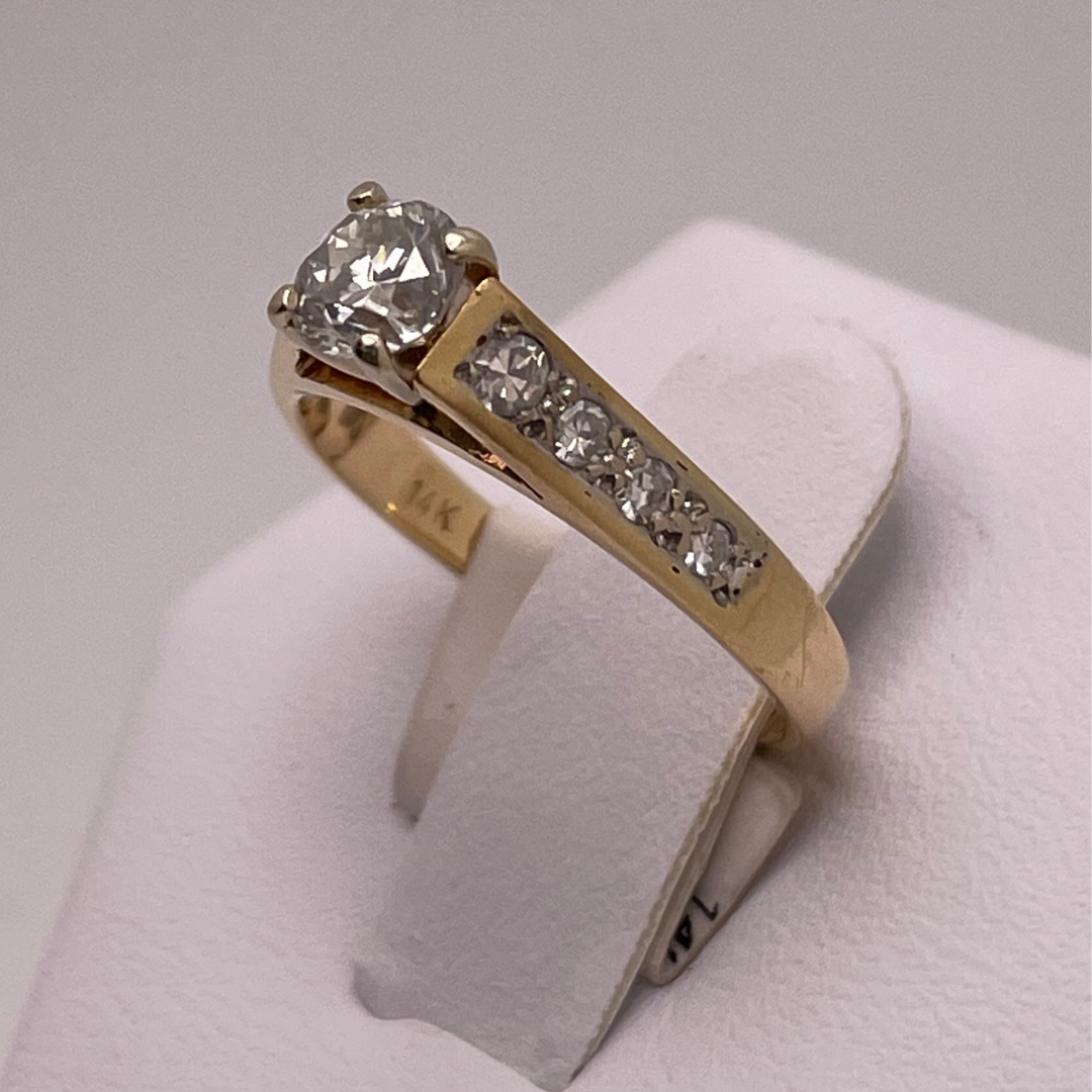 Lady's 14k Yellow & White Gold 0.74ct Diamond Engagement Ring