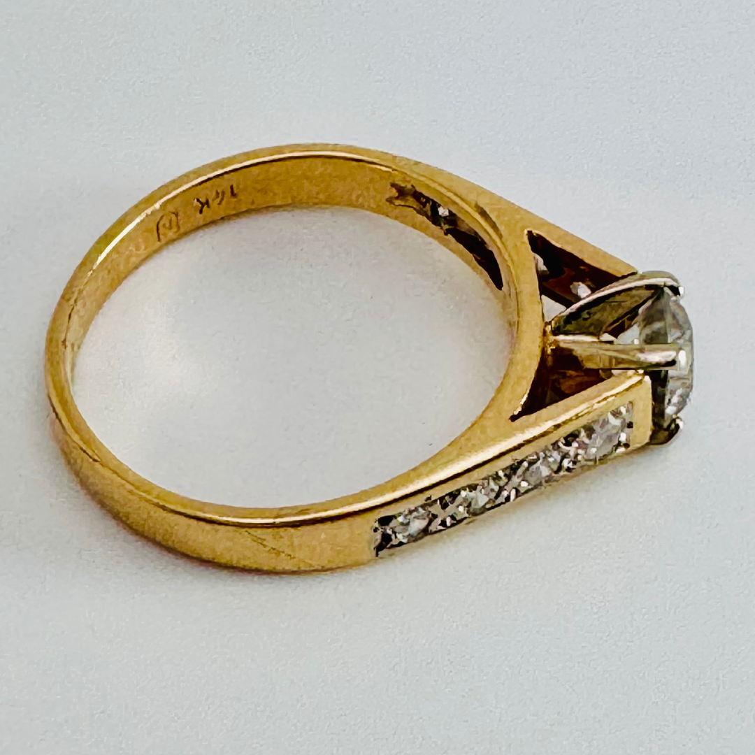 Lady's 14k Yellow & White Gold 0.74ct Diamond Engagement Ring