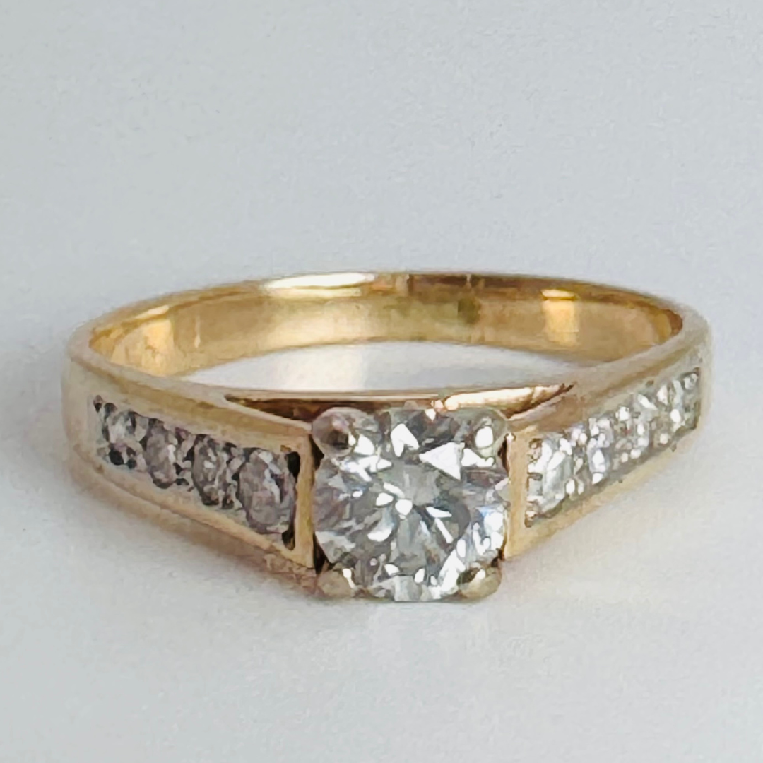 Lady's 14k Yellow & White Gold 0.74ct Diamond Engagement Ring