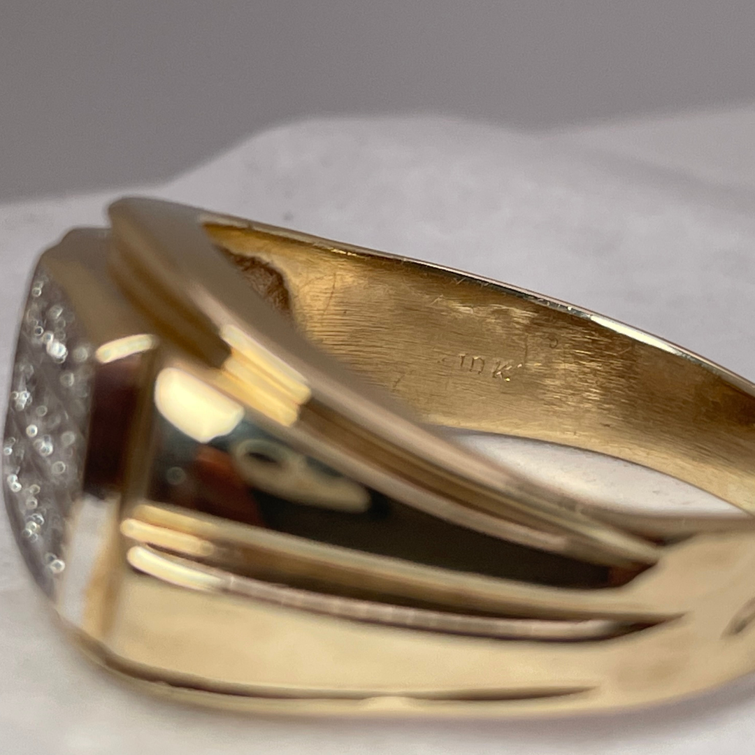 10k Yellow Gold 0.18ct Diamond Pave Band Ring