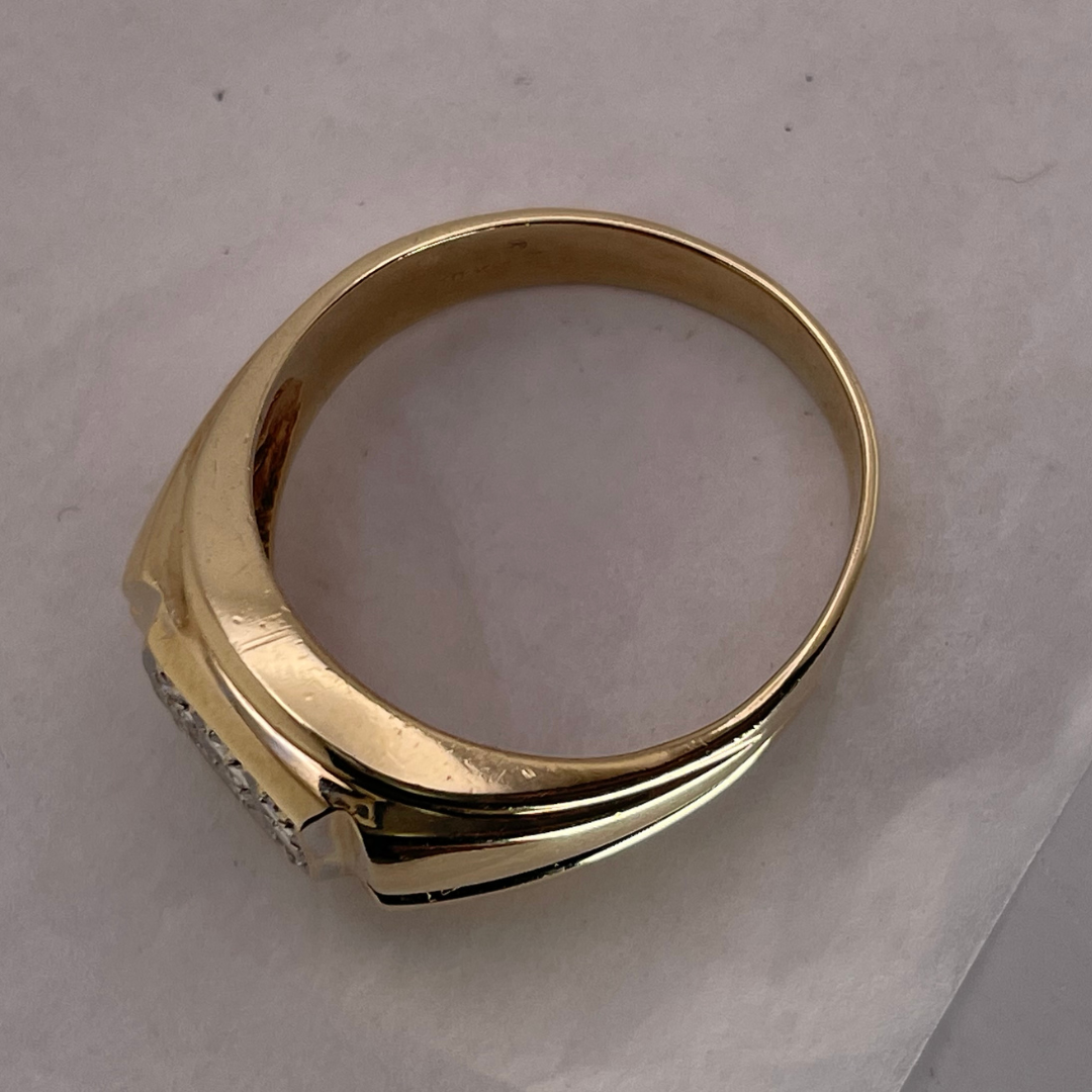 10k Yellow Gold 0.18ct Diamond Pave Band Ring