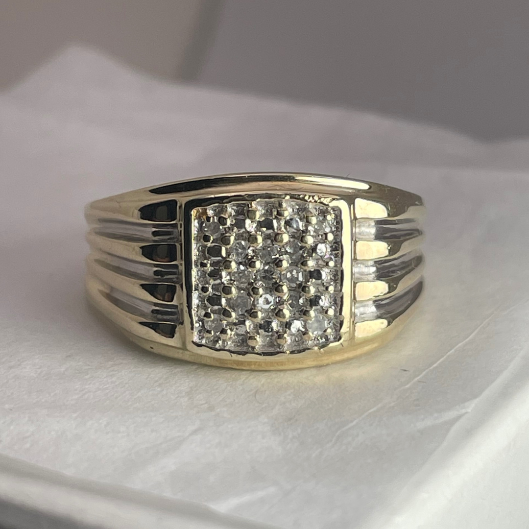 10k Yellow & White Gold 0.13ct Diamond Ring