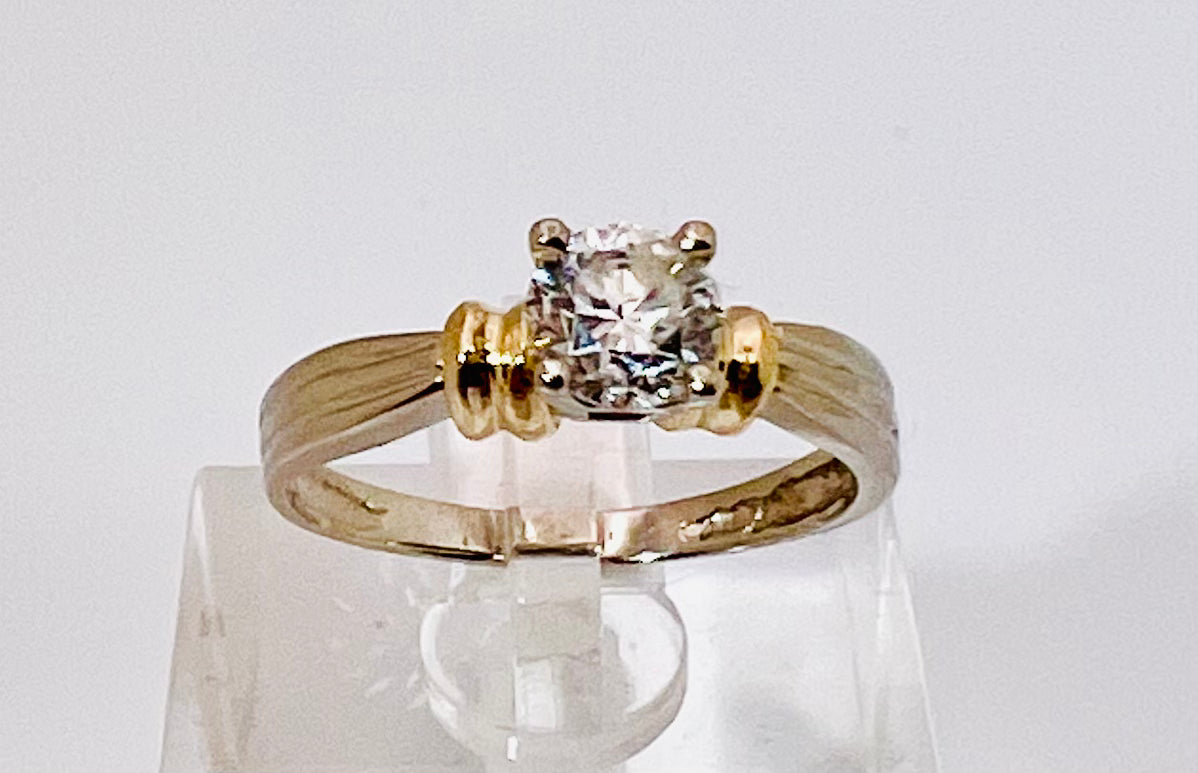 14k White Gold Round Cut 46pt Diamond Solitaire Ring