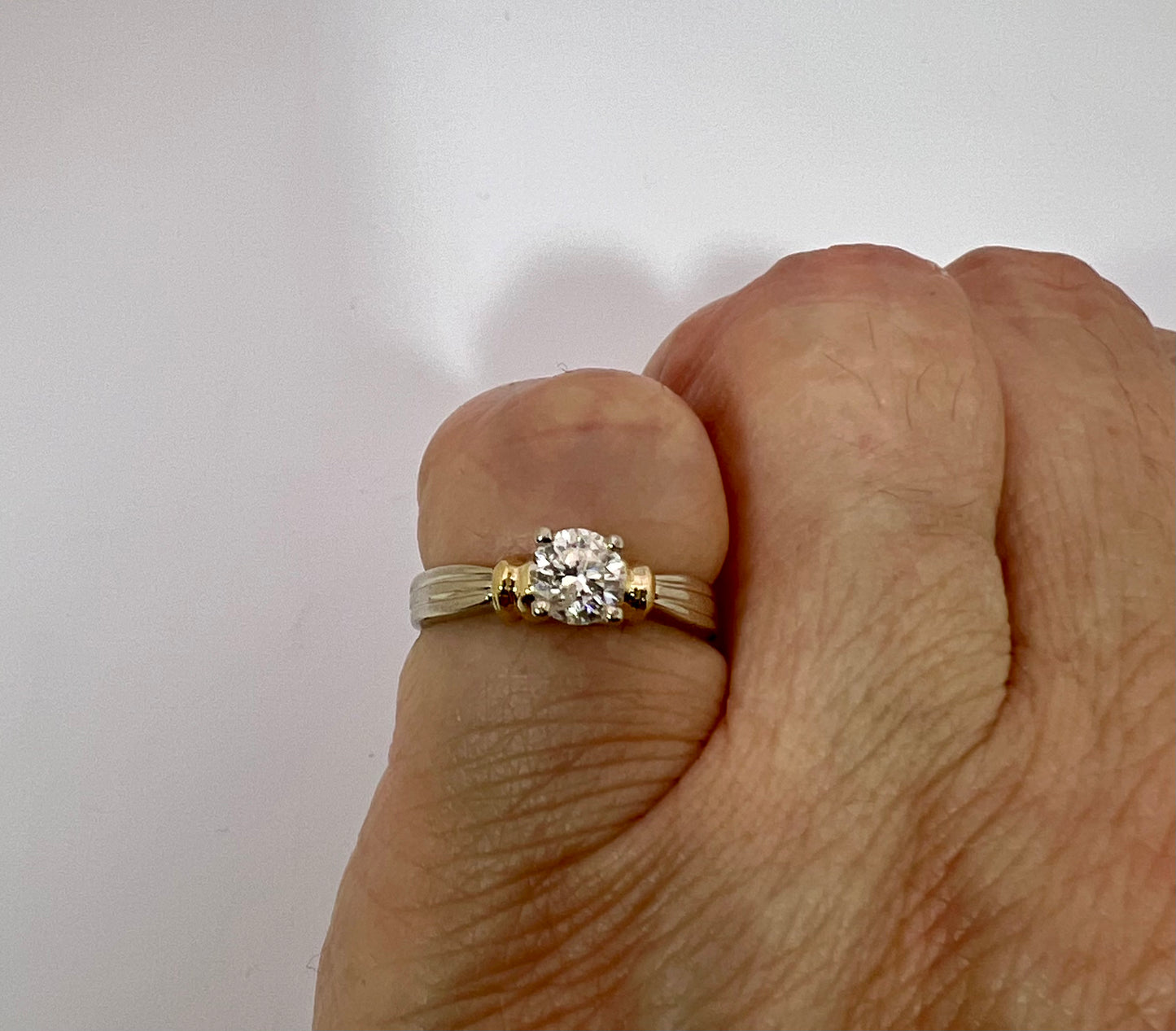 14k White Gold Round Cut 46pt Diamond Solitaire Ring