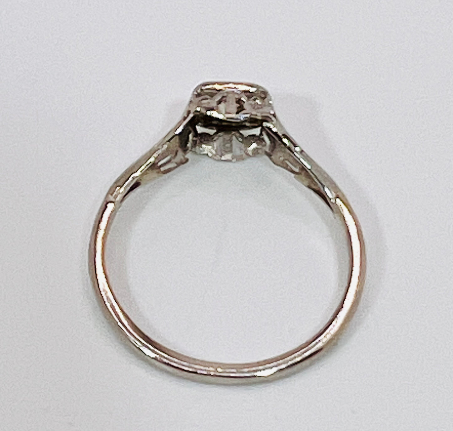 10k White Gold Round Cut 0.08ct Diamond Solitaire Ring