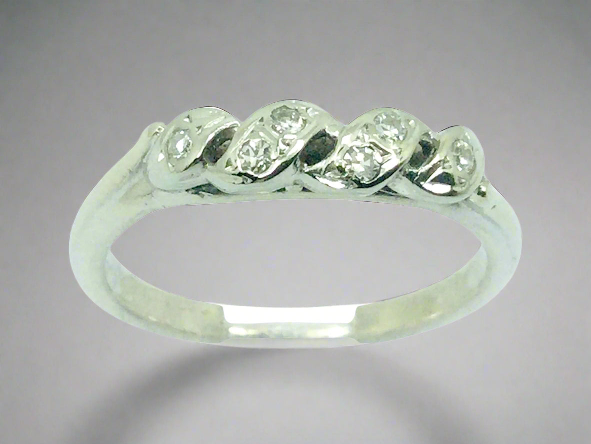 14k White Gold Round Cut 6pt Diamond Bridal Knot Ring