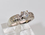 18k White Gold Round Cut 86pt Diamond with Accents Ring