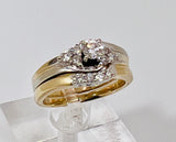 14k White Gold Round Cut 50pt Diamond Ring Set