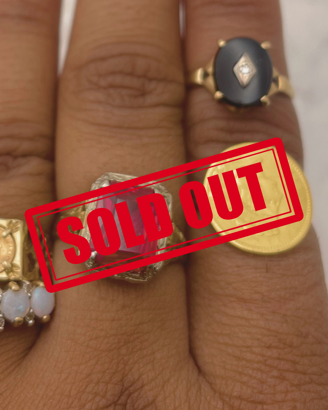 Birks 10k Black Onyx & Diamond Ring