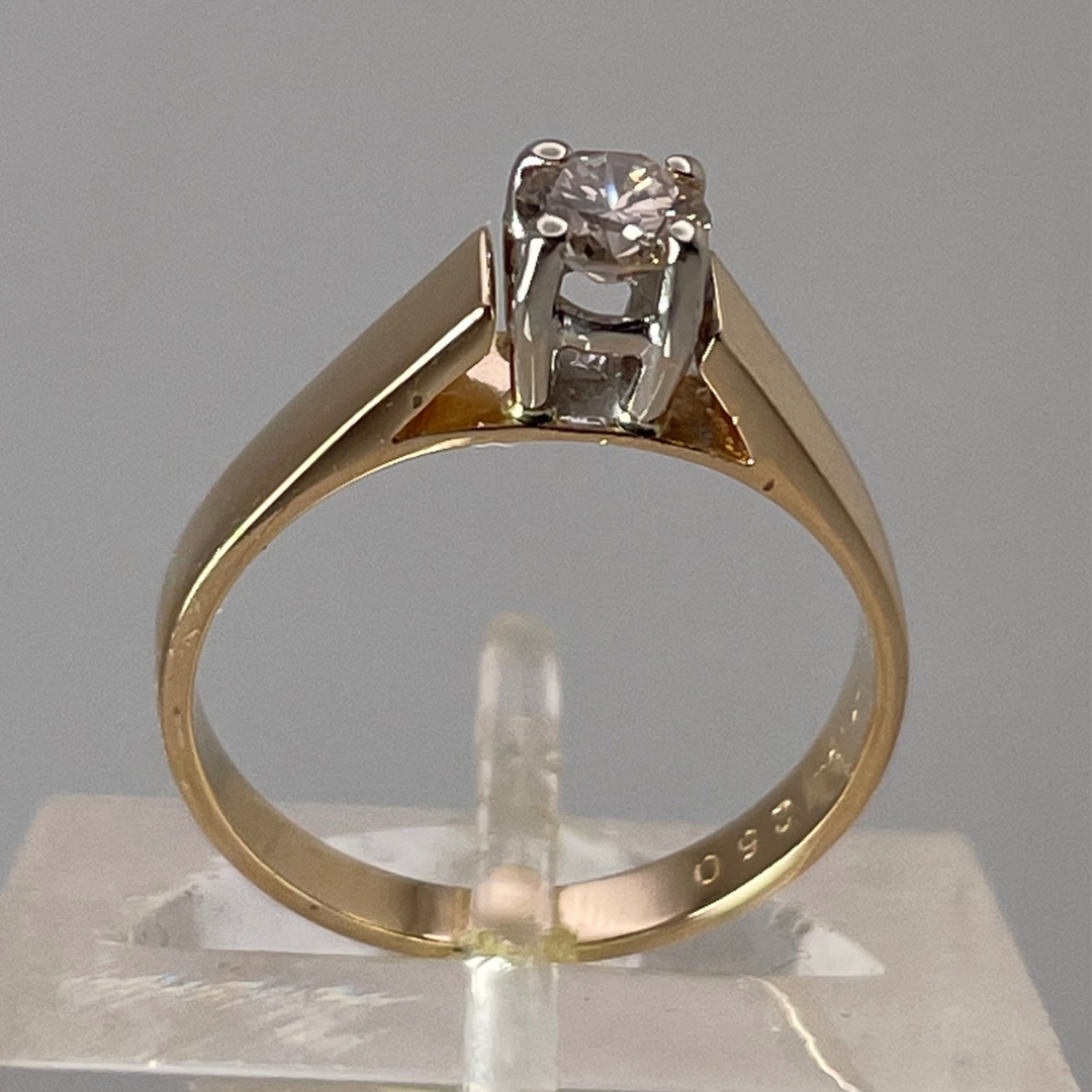 Lady's 14k Yellow & White Gold 0.33ct Diamond Solitaire Ring