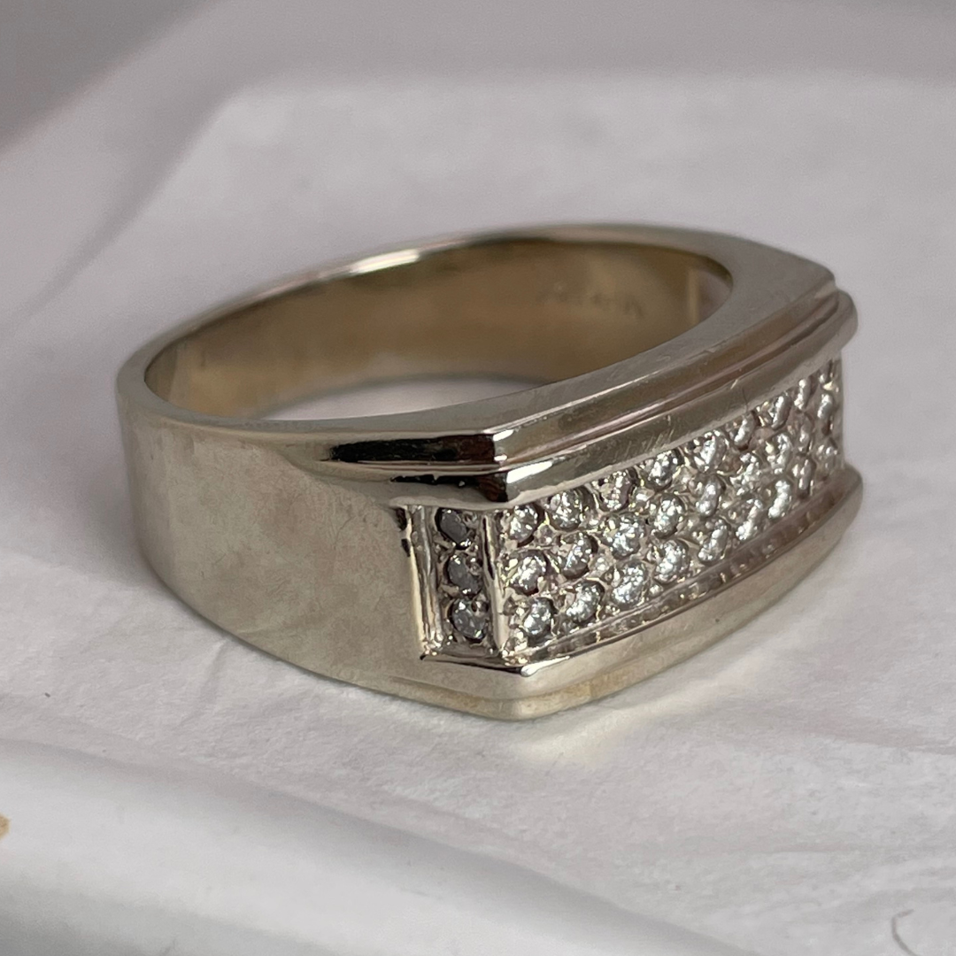 Men's 14k White Gold 0.66ct Diamond Band Ring