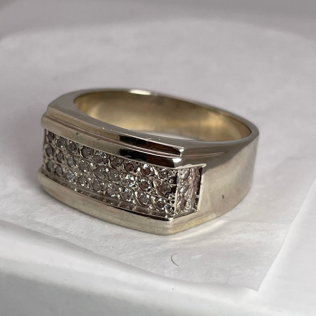 Men's 14k White Gold 0.66ct Diamond Band Ring