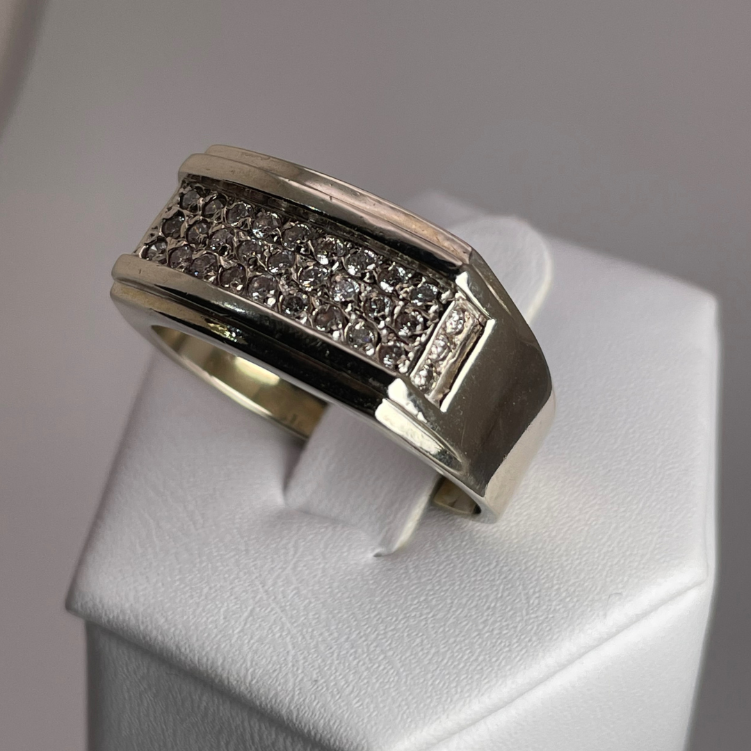 Men's 14k White Gold 0.66ct Diamond Band Ring