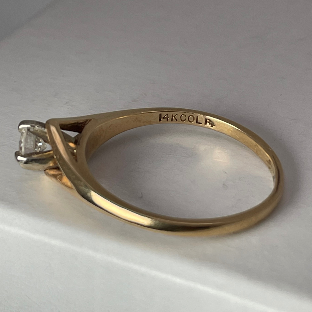Lady's 14k Yellow and White Gold 0.32ct Diamond Solitaire Ring