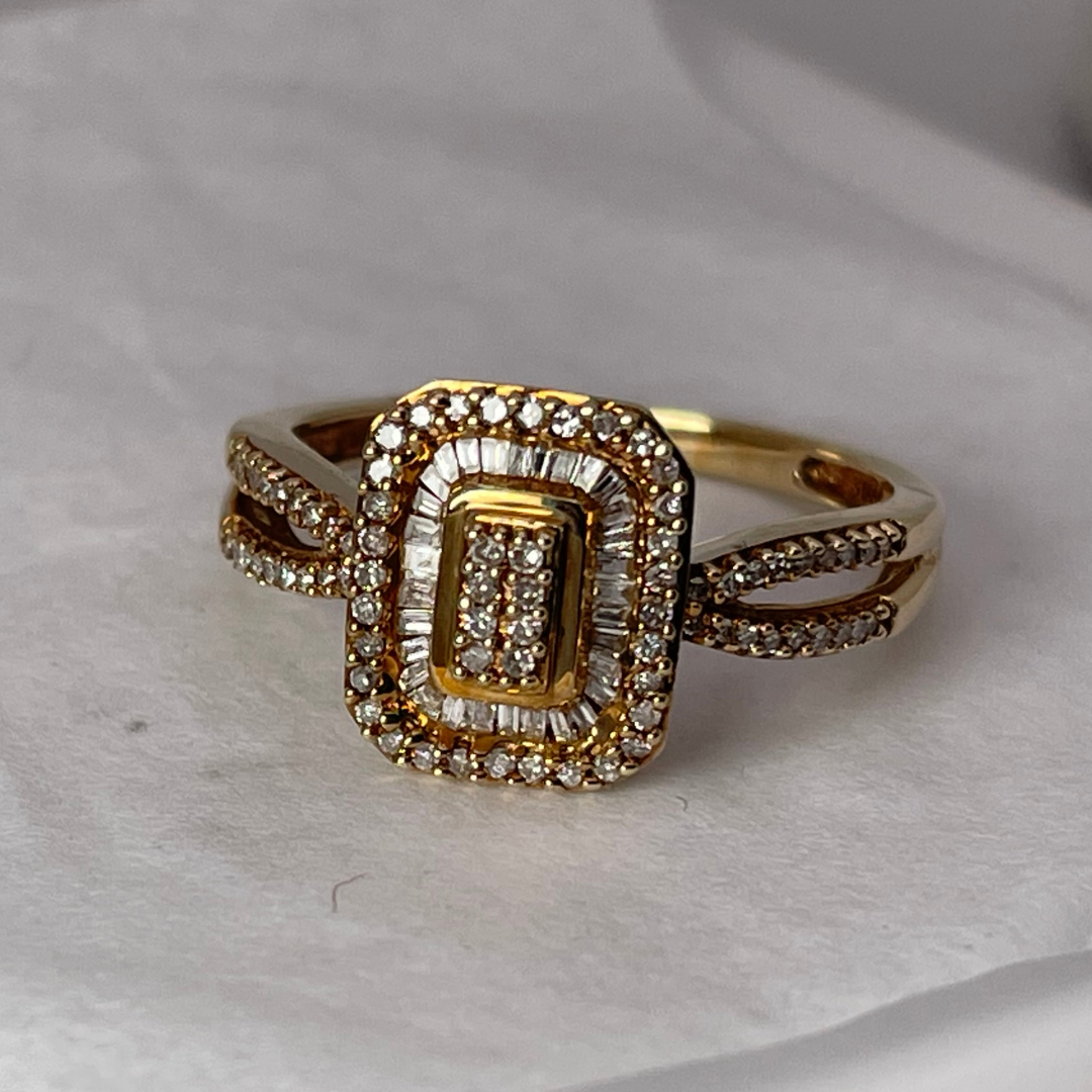 10k Yellow Gold 0.65ct Diamond Split Ring