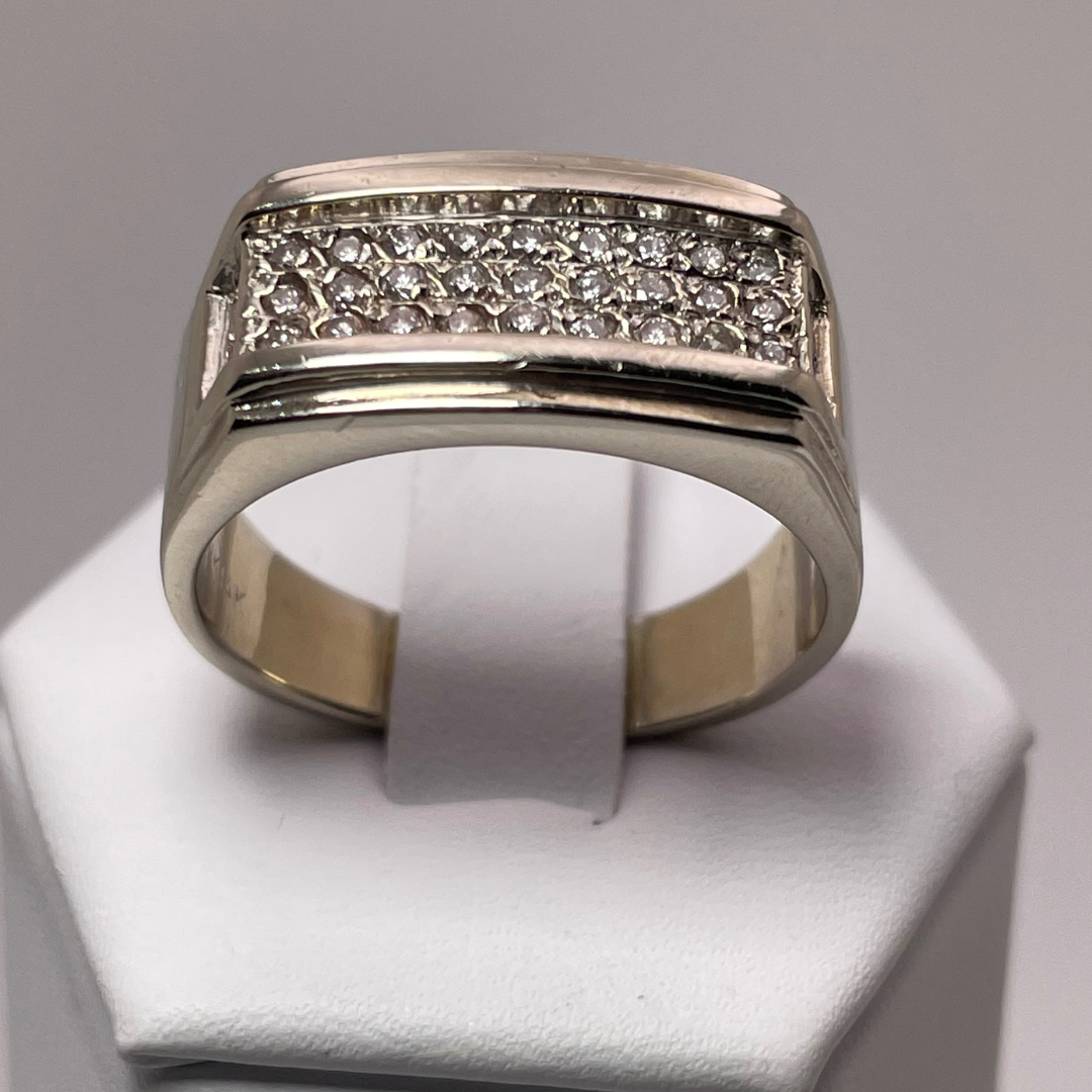 Men's 14k White Gold 0.66ct Diamond Band Ring