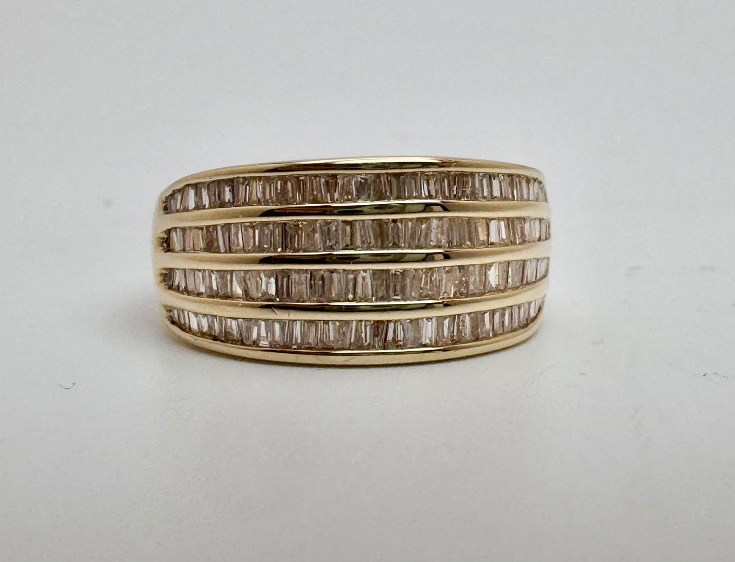 Vintage‑Style 14k Yellow Gold 1.44ct Baguette Diamond Ring – Size 9.75