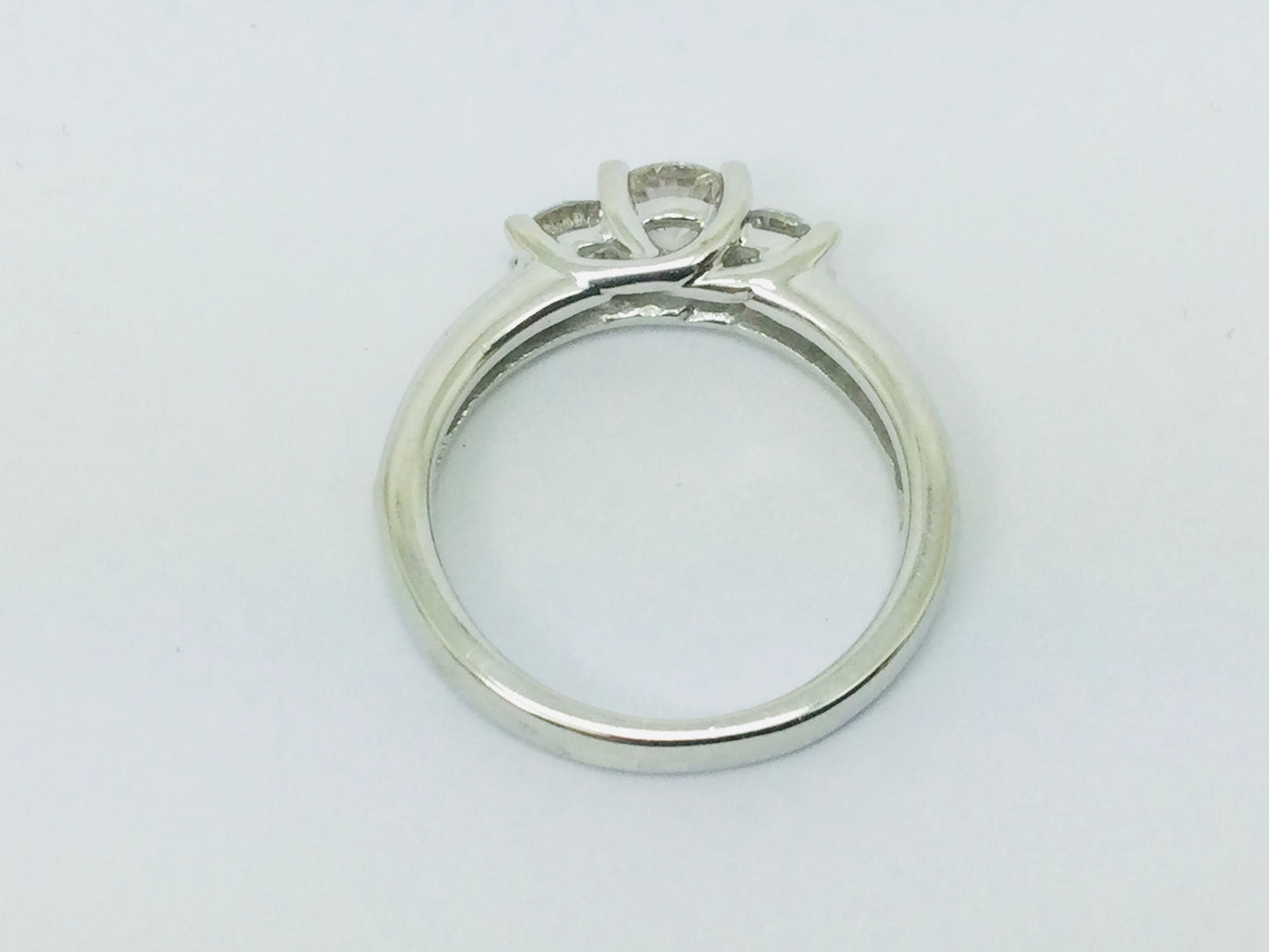 10k White Gold Round Cut 0.86ct Diamond Trinity and Channel Set Ring