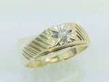 10k Yellow and White Gold Round Cut 7pt Diamond Solitaire Ring