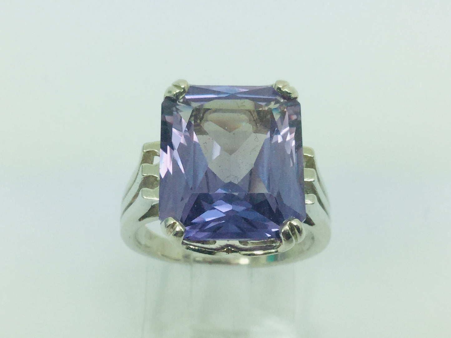 14k Yellow Gold Emerald Cut Rainbow Topaz Cocktail Ring