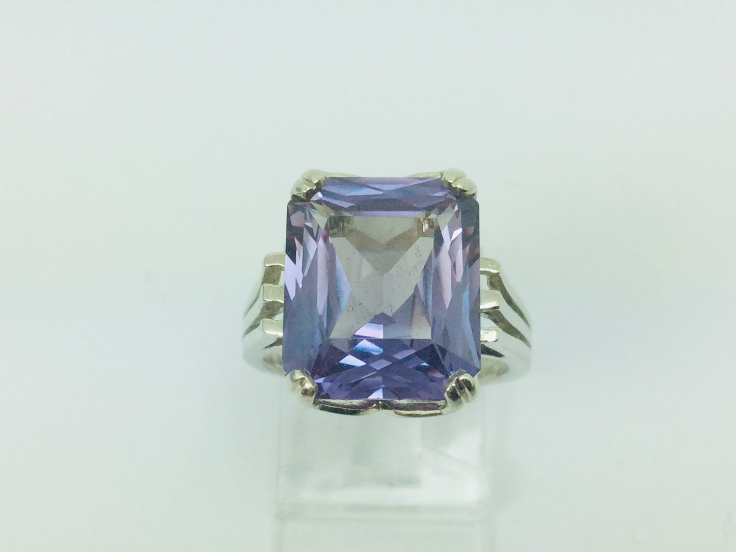 14k Yellow Gold Emerald Cut Rainbow Topaz Cocktail Ring