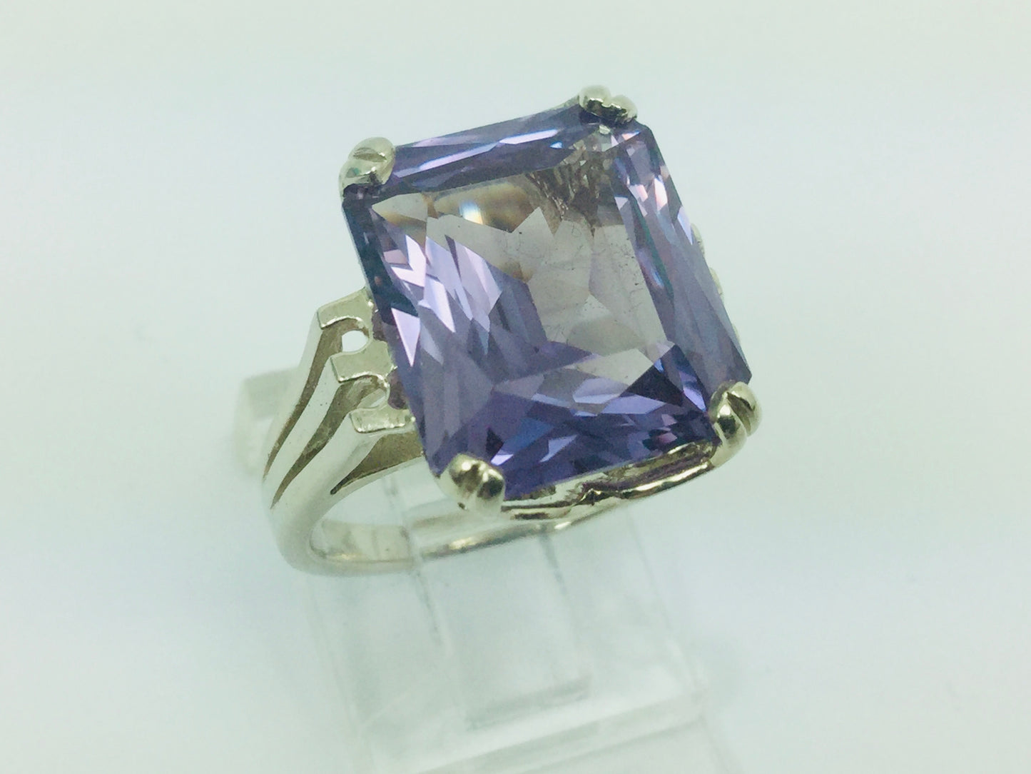 14k Yellow Gold Emerald Cut Rainbow Topaz Cocktail Ring