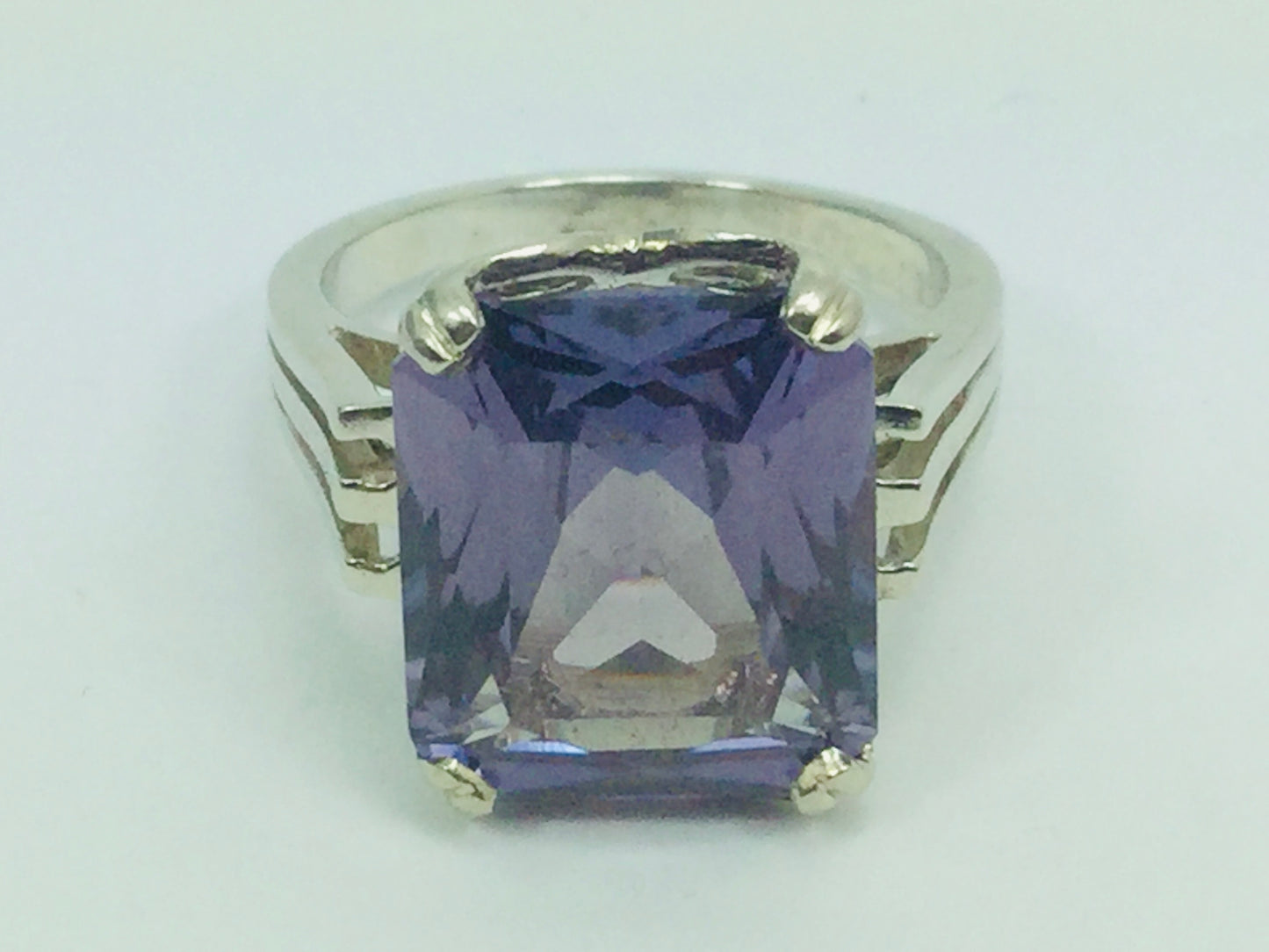 14k Yellow Gold Emerald Cut Rainbow Topaz Cocktail Ring
