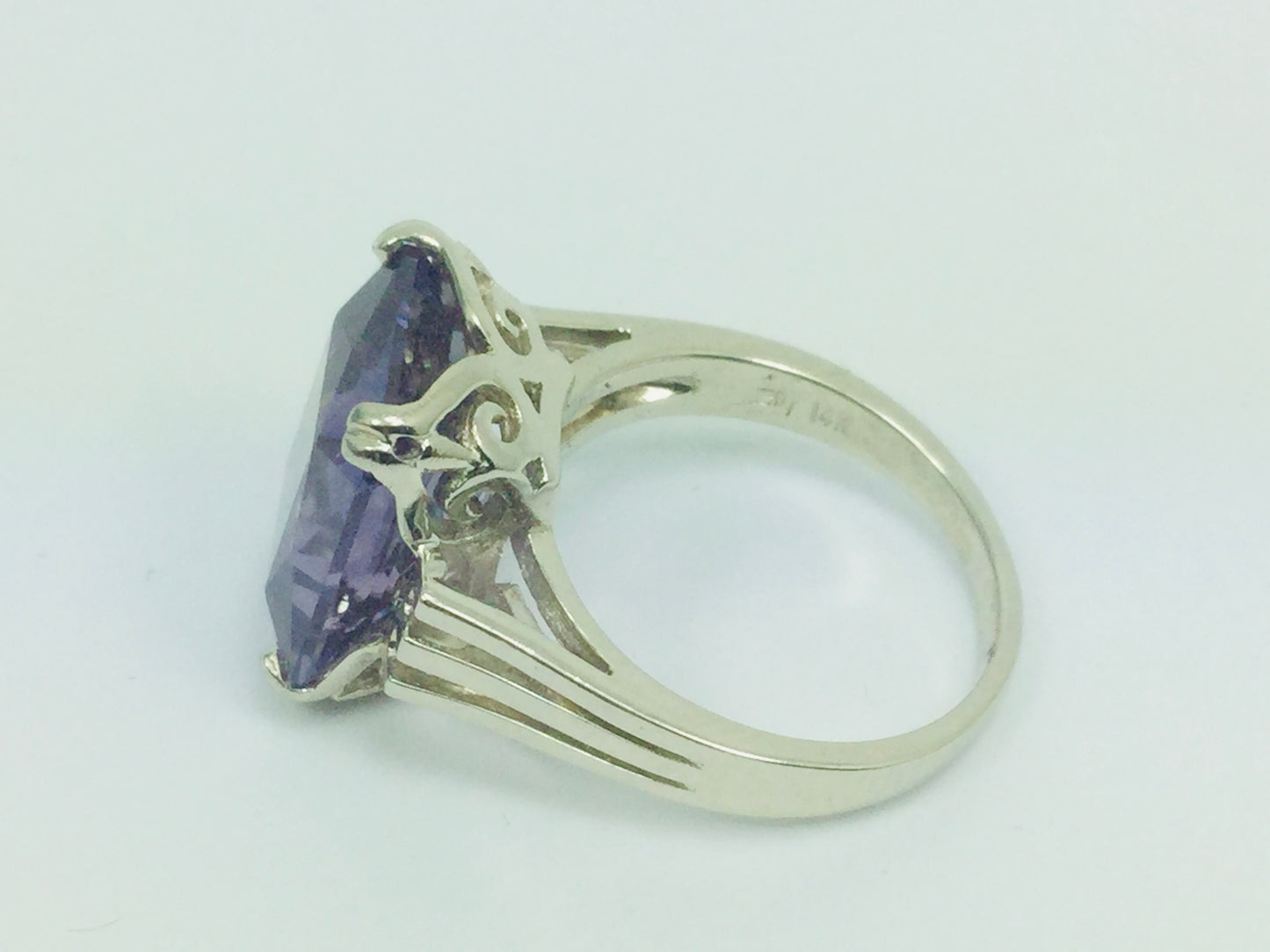 14k Yellow Gold Emerald Cut Rainbow Topaz Cocktail Ring