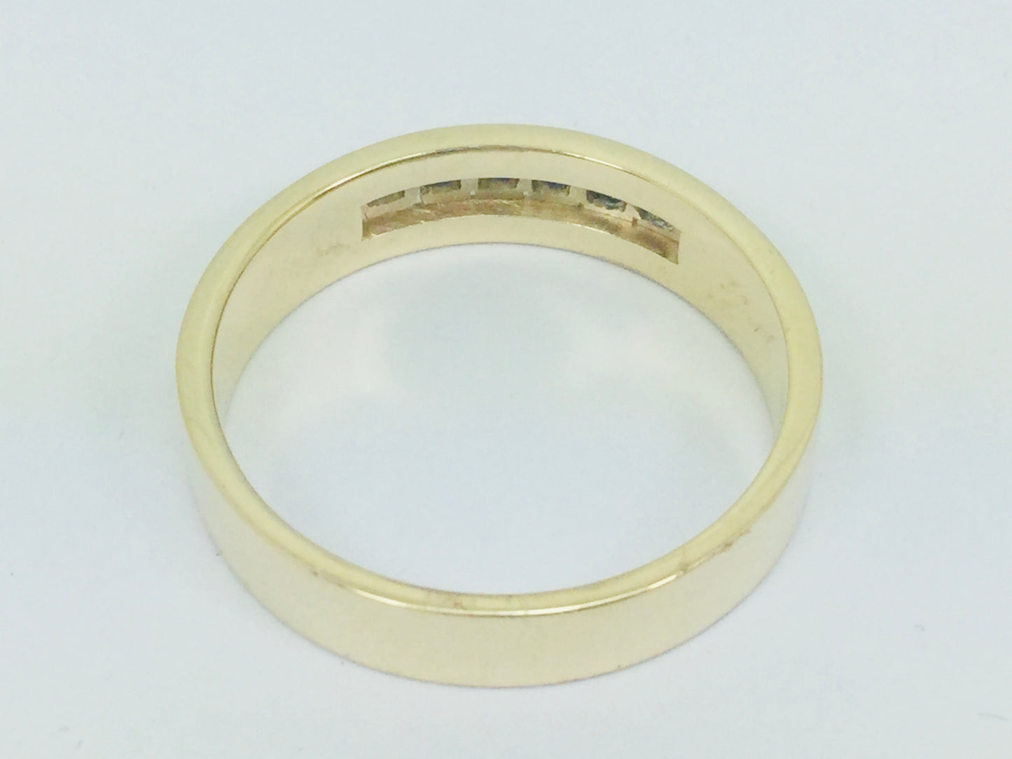 14k Yellow Gold Round Cut 0.20ct Sapphire September Birthstone Row Set Rogers Ring
