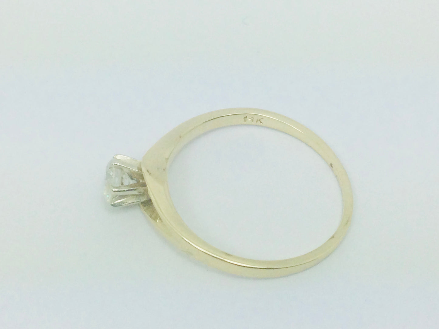 14k Yellow Gold Round Cut 33pt Diamond Solitaire Ring