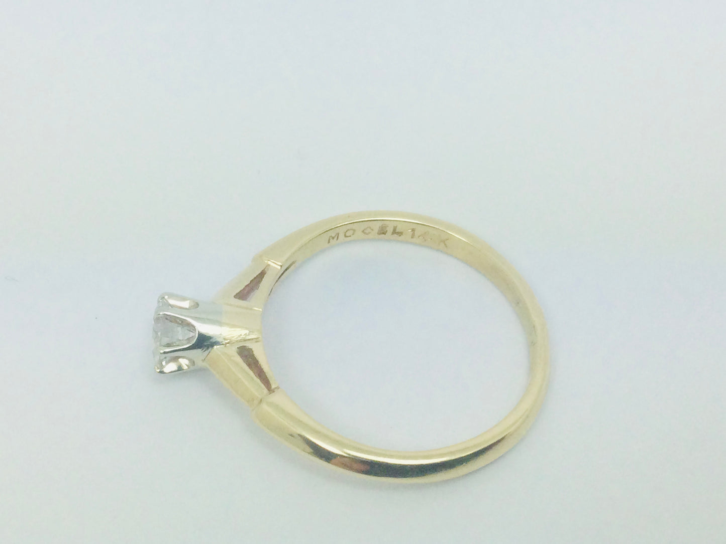 14k Yellow Gold Round Cut 30pt Diamond Solitaire Ring