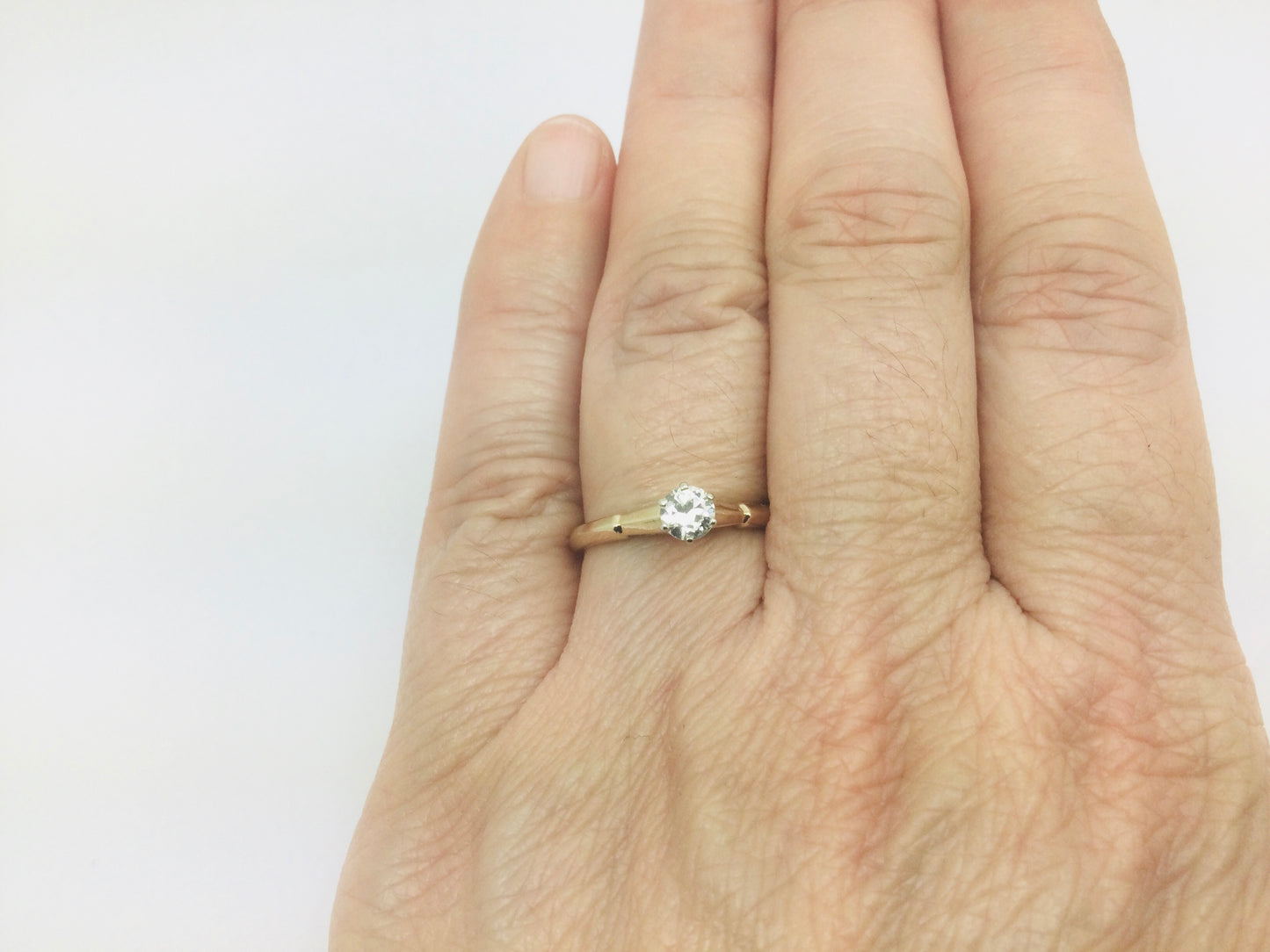 14k Yellow Gold Round Cut 30pt Diamond Solitaire Ring