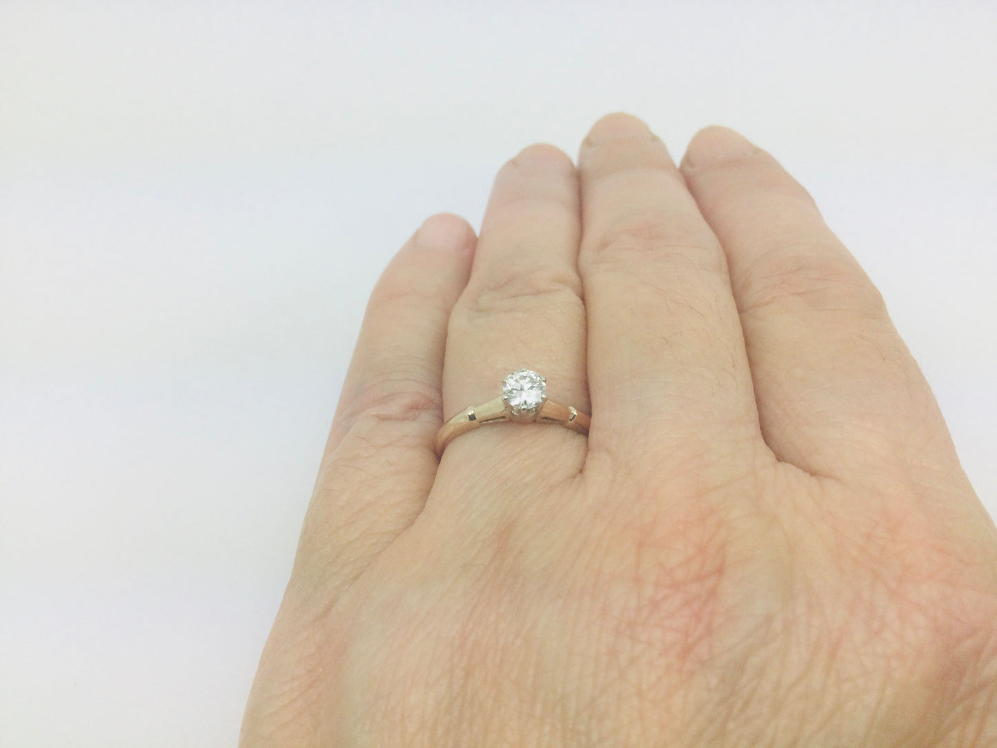 14k Yellow Gold Round Cut 30pt Diamond Solitaire Ring