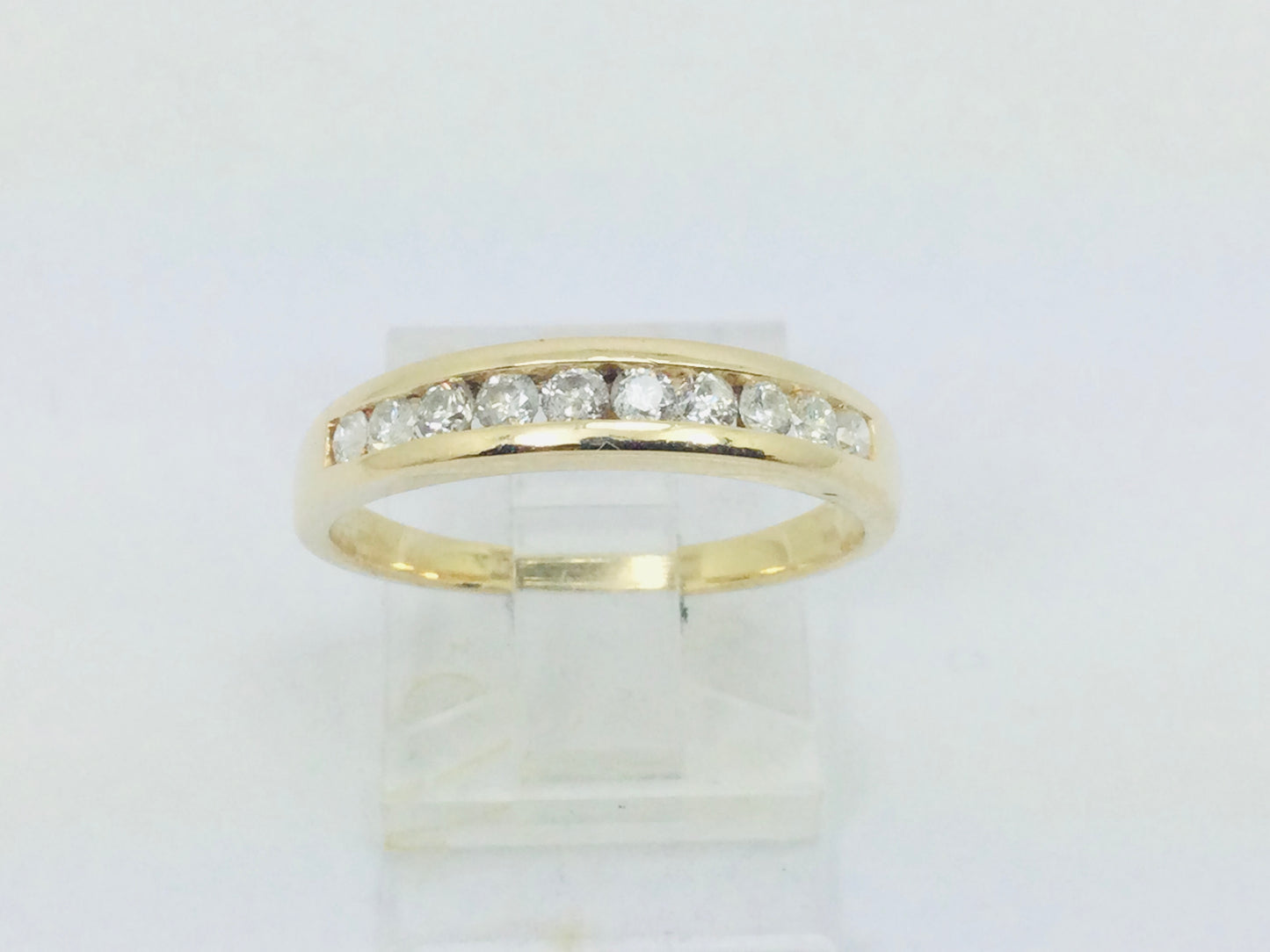 14k Yellow Gold Round Cut 30pt Diamond Channel Set Ring