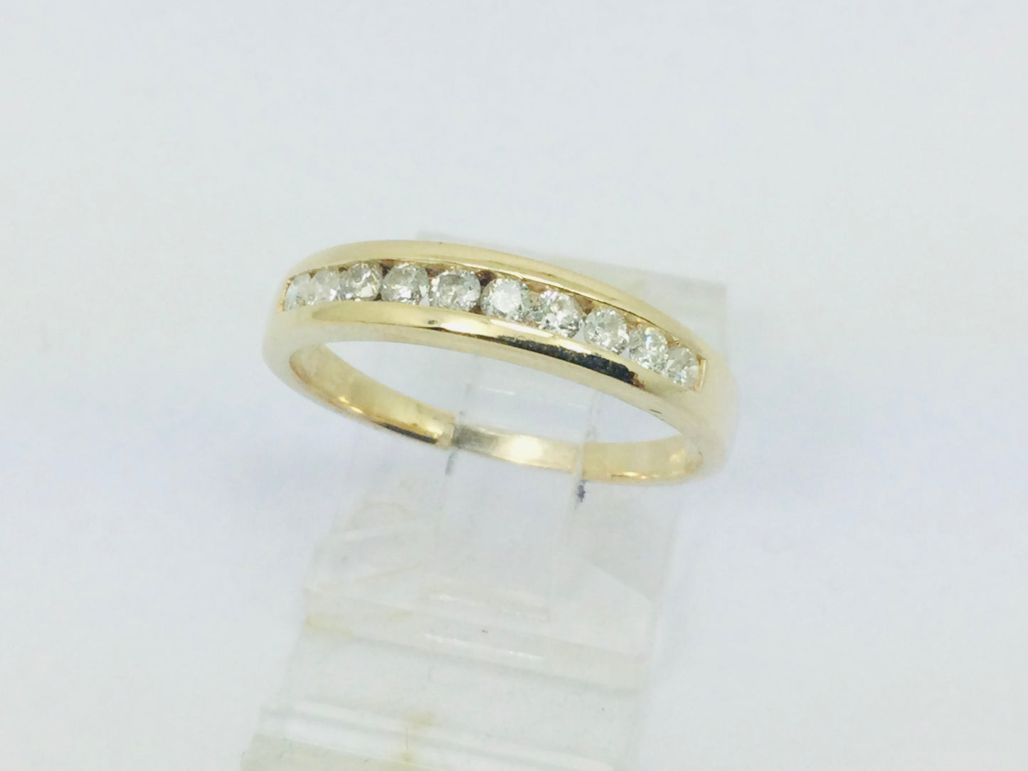 14k Yellow Gold Round Cut 30pt Diamond Channel Set Ring