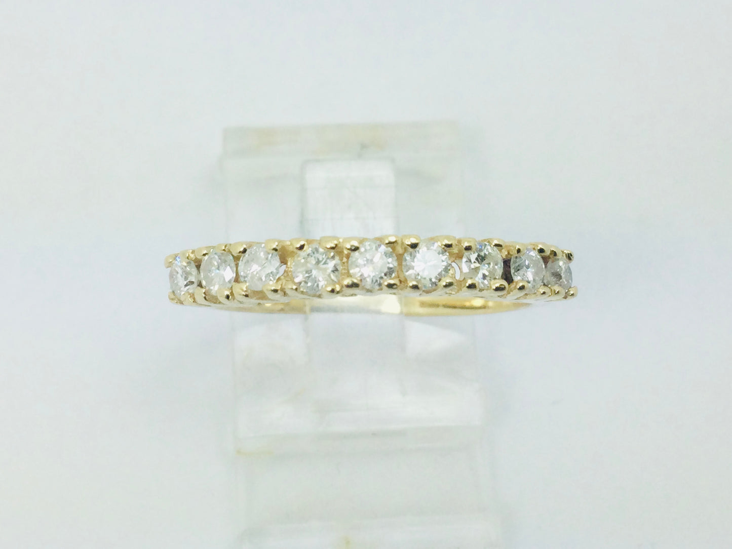14k Yellow Gold 45pt Round Cut Diamond Row Set Band Ring