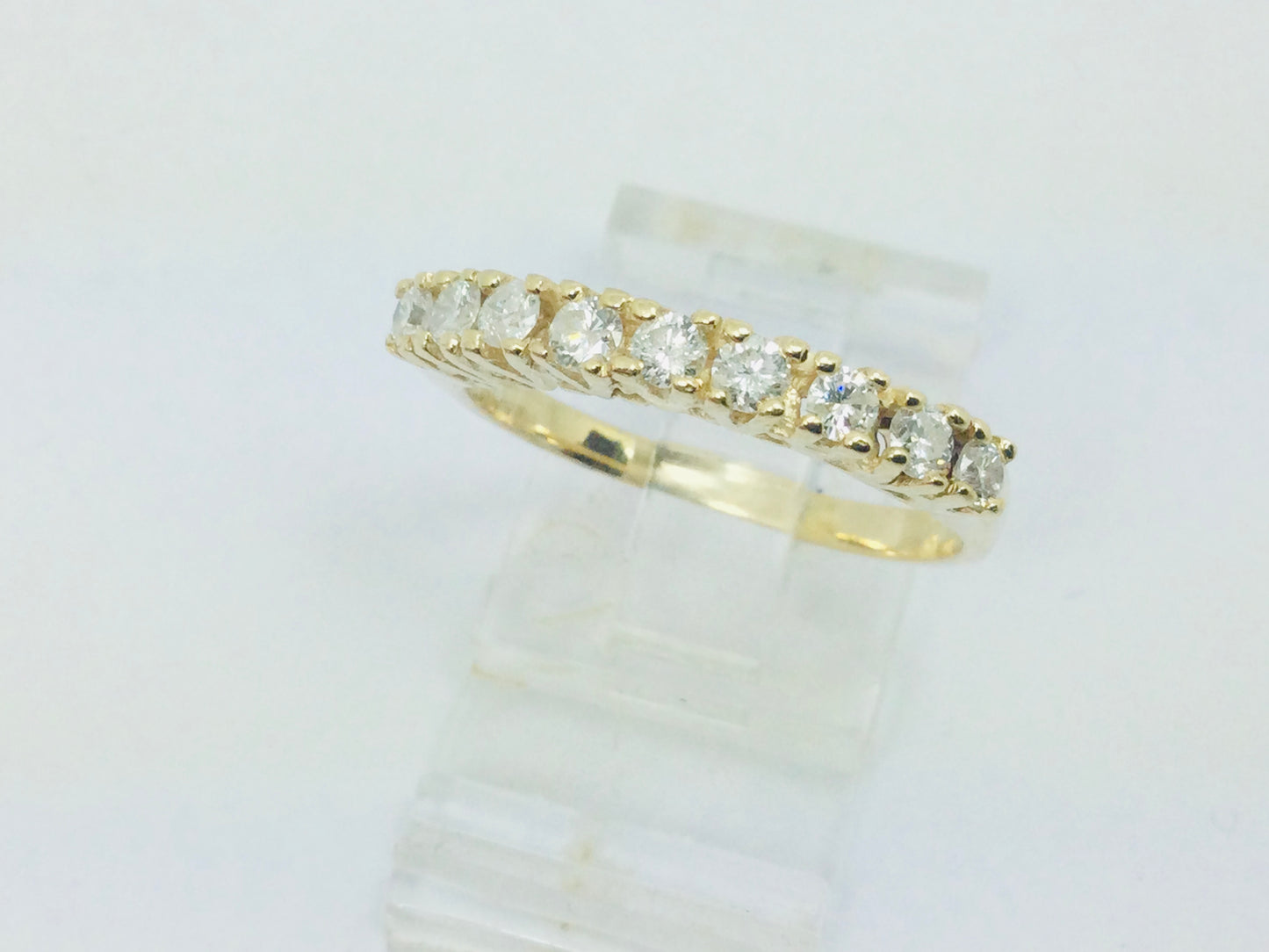 14k Yellow Gold 45pt Round Cut Diamond Row Set Band Ring