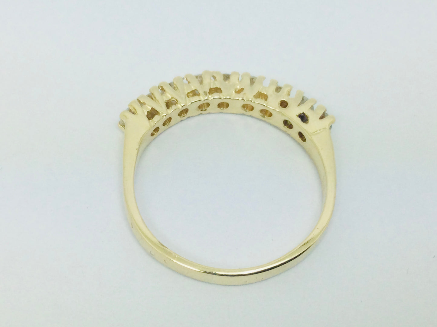 14k Yellow Gold 45pt Round Cut Diamond Row Set Band Ring