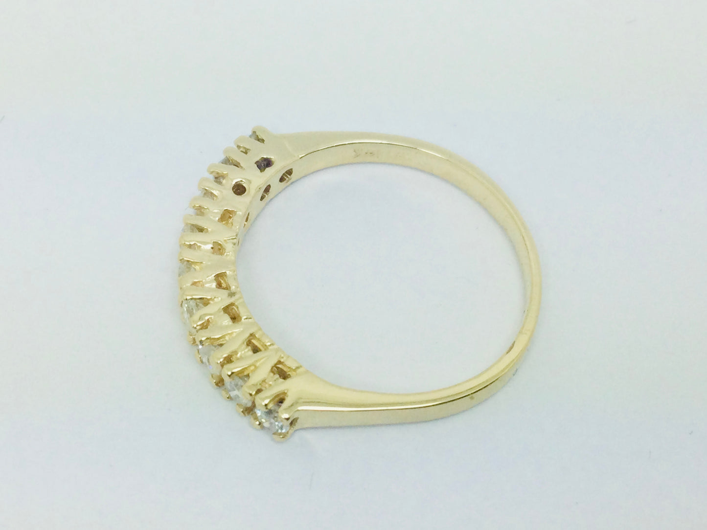 14k Yellow Gold 45pt Round Cut Diamond Row Set Band Ring