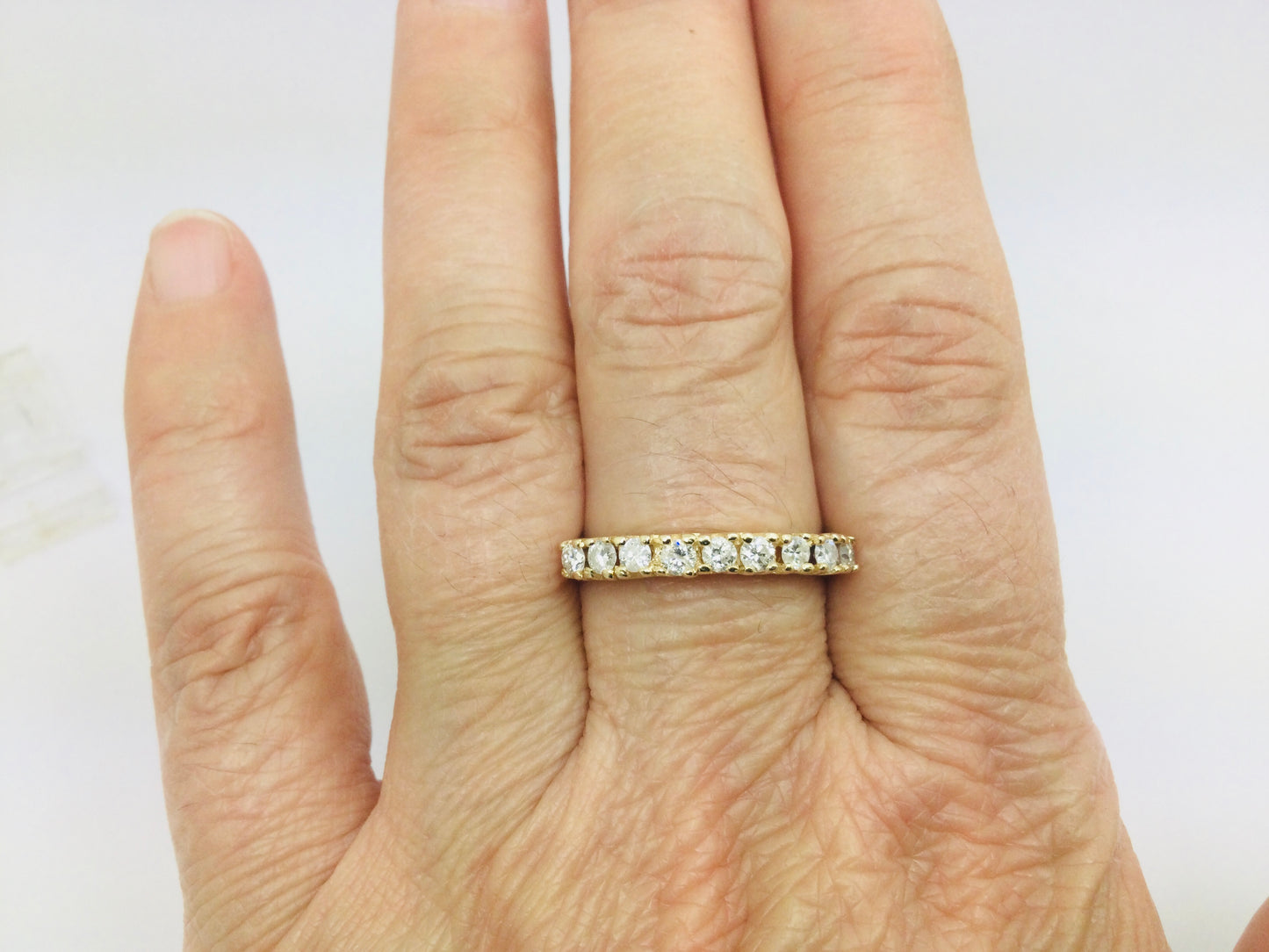 14k Yellow Gold 45pt Round Cut Diamond Row Set Band Ring