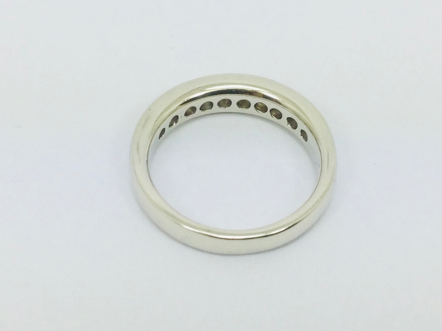 14k White Gold Round Cut 50pt Diamond Channel Set Ring