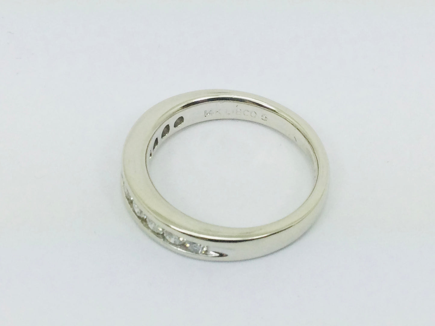 14k White Gold Round Cut 50pt Diamond Channel Set Ring