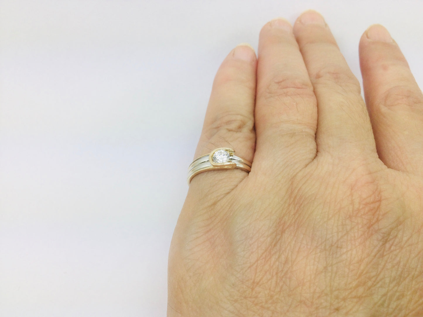 14k White Gold Round Cut 38pt Diamond Solitaire Ring