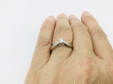 14k White Gold Round Cut 10pt Diamond Solitaire Ring