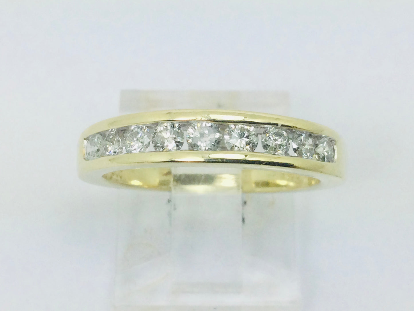 14k Yellow Gold Round Cut 45pt Diamond Channel Set Ring